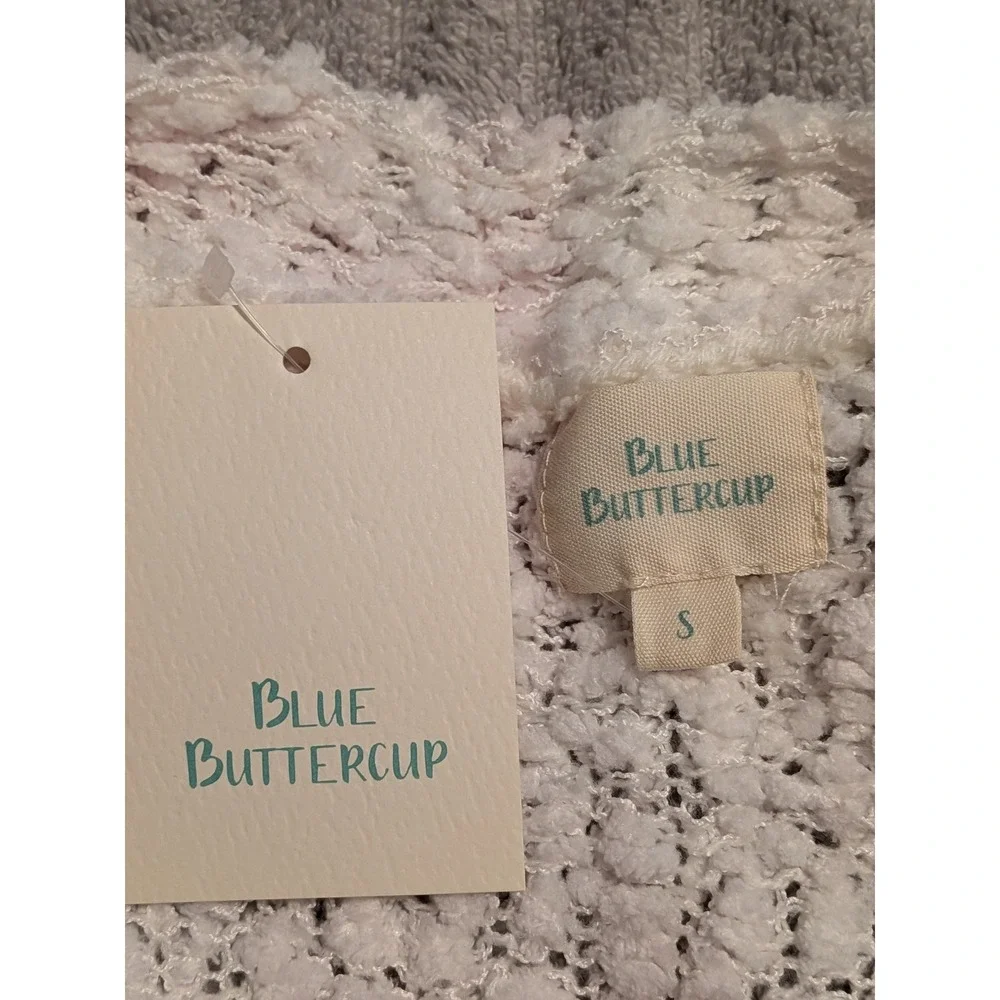 Blue Buttercup Popcorn Knit Colorblock Cardigan Sweater Size‎ Small Soft NWT